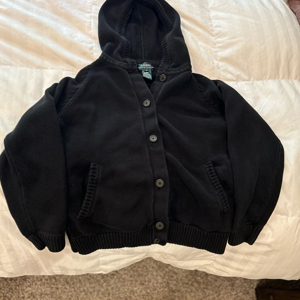 Ralph Lauren button up sweater black size M